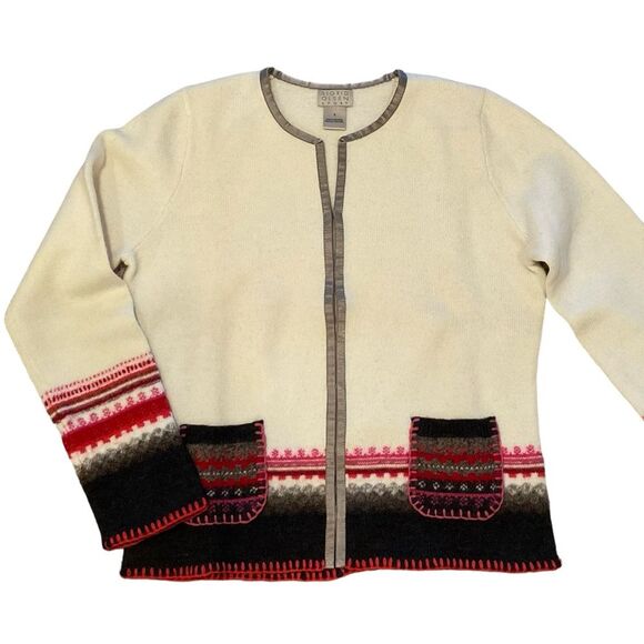 Sigrid Olsen Sport 100% Wool Sweater Cardigan Aztec Southwest Blanket Sz S - Picture 14 of 14